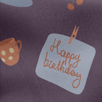 Birthday Cake Cup Cherry Jersey Backed Fleece