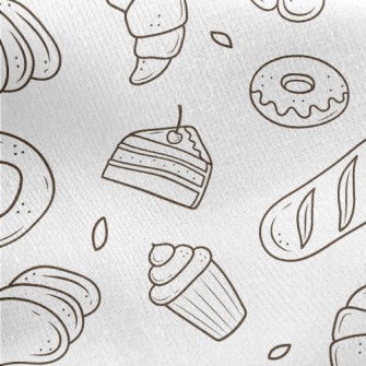 Simple Line Bread And Cake Jersey Backed Fleece
