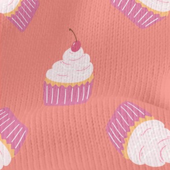 Pink Cherry Cream Cake Stretch Jersey