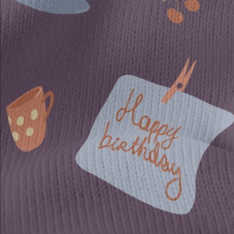 Birthday Cake Cup Cherry Stretch Jersey