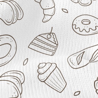 Simple Line Bread And Cake Stretch Jersey
