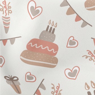 Graffiti Cake Heart Firecracke Lightweight Cotton Poplin