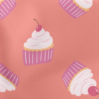 Pink Cherry Cream Cake Lightweight Cotton Poplin