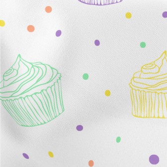 Colorful Line Cup Cake Lightweight Cotton Poplin