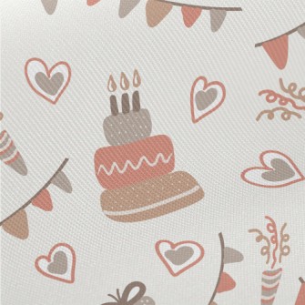 Graffiti Cake Heart Firecracke Midweight Cotton Poplin