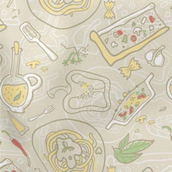 Italian Cuisine Lightweight Cotton Poplin