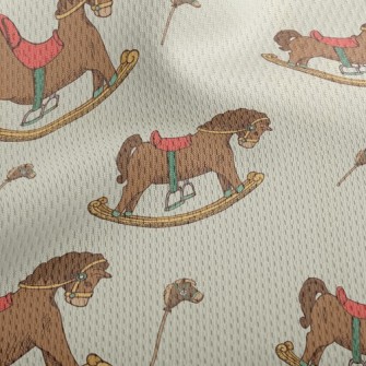 Wooden Rocking Horse Athletic Mesh Flat Back