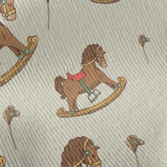 Wooden Rocking Horse Standard Corduroy