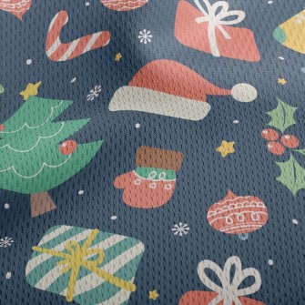 Merry Christmas Athletic Mesh Flat Back