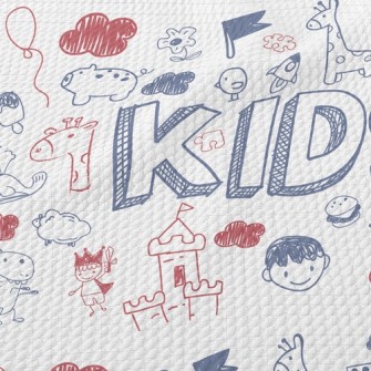 Fun Kid Doodles Birdseye Piqué
