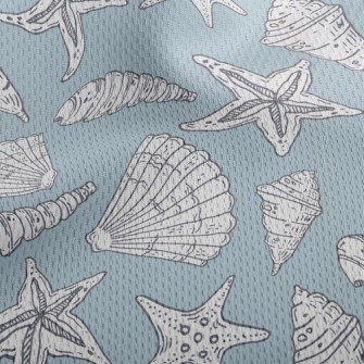 Mottled Shell Starfish Athletic Mesh Flat Back