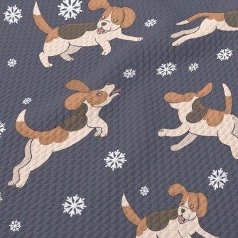 Chasing Snowflake Dogs Birdseye Piqué