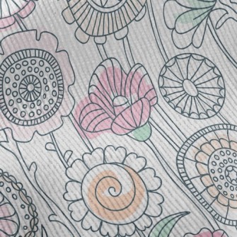 Childlike Line Flowers Standard Corduroy