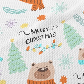 Christmas Scarf Bear Birdseye Piqué