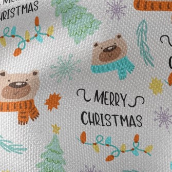 Christmas Scarf Bear Waterproof Canvas