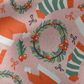 Christmas Hat Wreath Socks Waterproof Canvas
