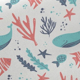 Leisurely Whale Coral Twill