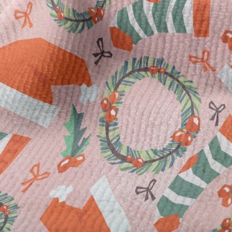 Christmas Hat Wreath Socks Terry
