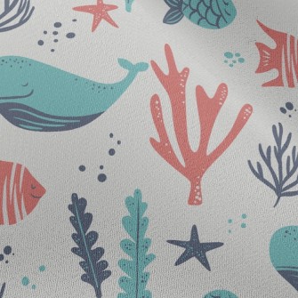 Leisurely Whale Coral Chiffon