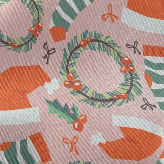 Christmas Hat Wreath Socks Standard Corduroy