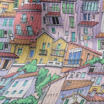 Crowded Colorful House Terry