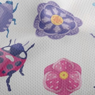 Various Colorful Insects Athletic Mesh Flat Back