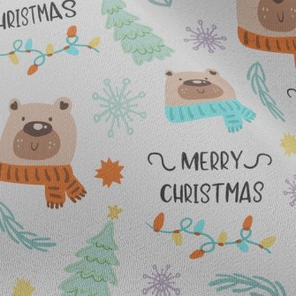 Christmas Scarf Bear Chiffon