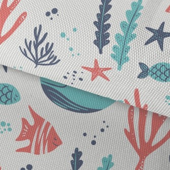 Leisurely Whale Coral Waterproof Oxford