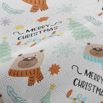 Christmas Scarf Bear Performance Linen