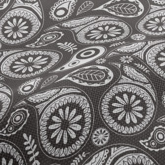 Mysterious Paisley Flower Performance Linen