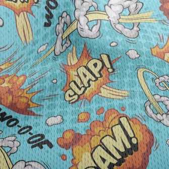 Exaggerated Sound Effect Text Athletic Mesh Flat Back