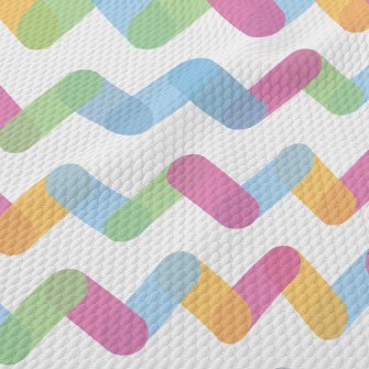 Rainbow Zigzag Pattern Birdseye Piqué