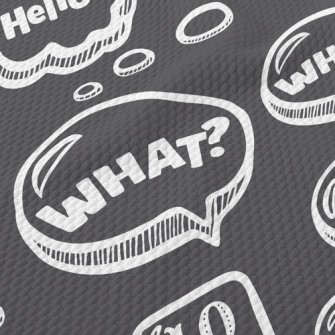 Cute Dialog Text Birdseye Piqué