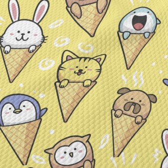 Cute Animal Cone Birdseye Piqué