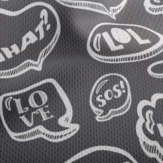 Cute Dialog Text Athletic Mesh Flat Back
