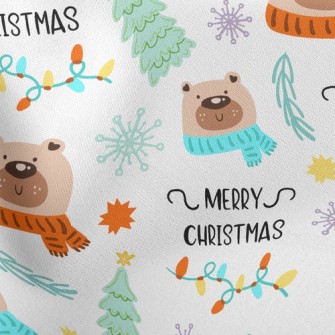 Christmas Scarf Bear Stretch Ponte