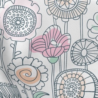 Childlike Line Flowers Stretch Ponte