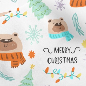 Christmas Scarf Bear Micro Fleece