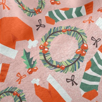 Christmas Hat Wreath Socks Minky