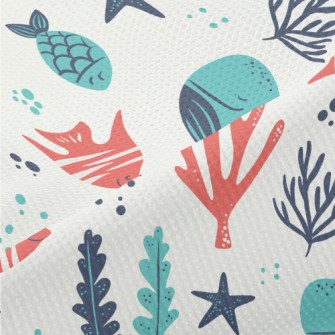 Leisurely Whale Coral Piqué