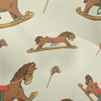 Wooden Rocking Horse Lightweight Performance Linen