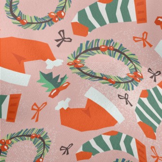 Christmas Hat Wreath Socks Lightweight Performance Linen