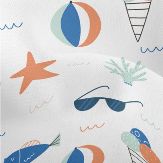 Coral Fish Beach Ball Lightweight Performance Linen