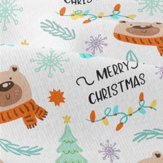 Christmas Scarf Bear Modern Jersey