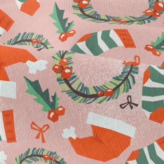 Christmas Hat Wreath Socks Modern Jersey