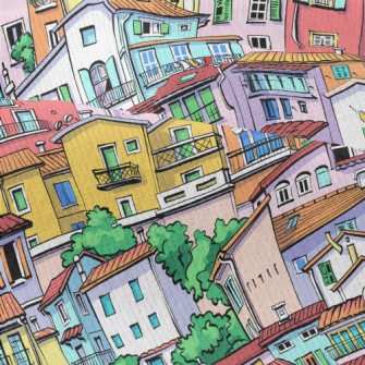 Crowded Colorful House Modern Jersey