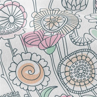 Childlike Line Flowers Modern Jersey