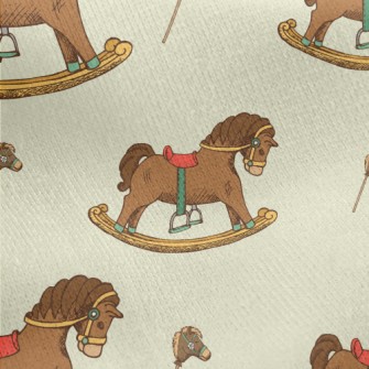 Wooden Rocking Horse Jersey Backed Fleece