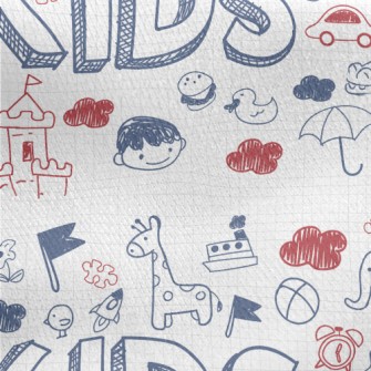 Fun Kid Doodles Jersey Backed Fleece