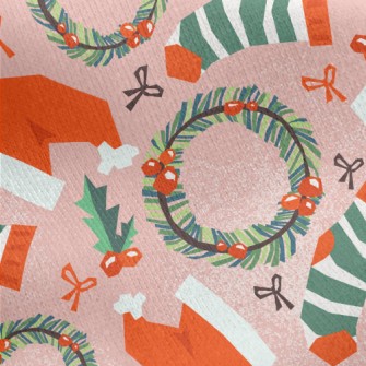 Christmas Hat Wreath Socks Jersey Backed Fleece